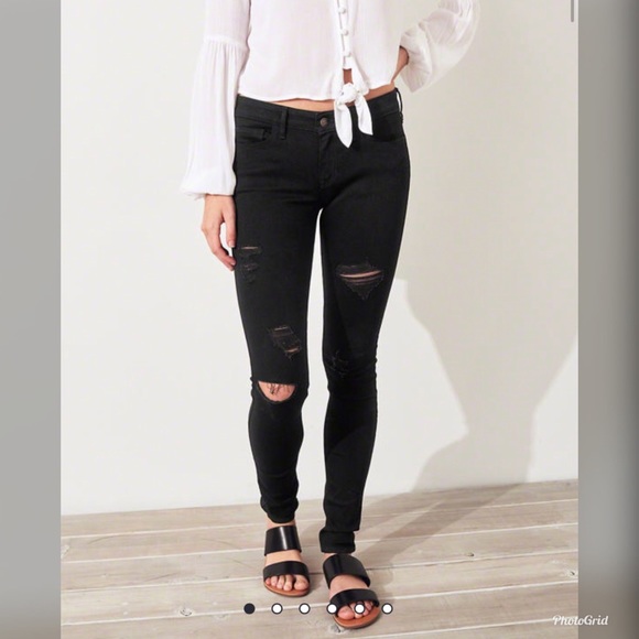 Hollister Denim - Low-Rise Super Skinny Jeans -Ripped